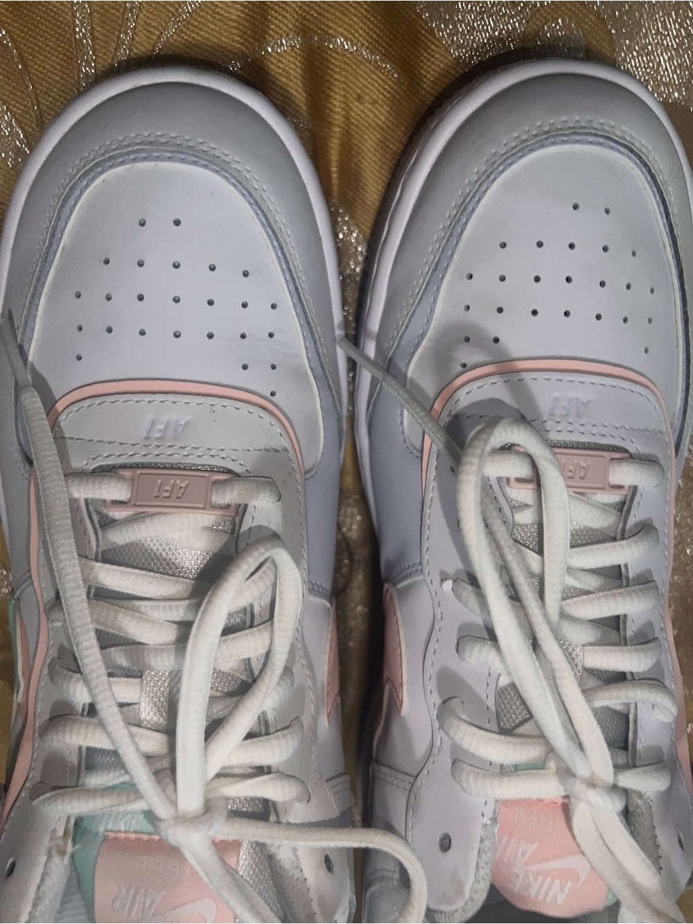 Nike Air Force 1 Shadow White Atmosphere Mint Pastel Pink CI00919-117 Size 11 - Picture 13 of 13